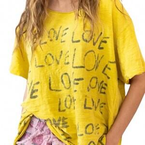 Magnolia Pearl Love Amor T-Shirt Top 1944 Electric Sunflower Women's One Size